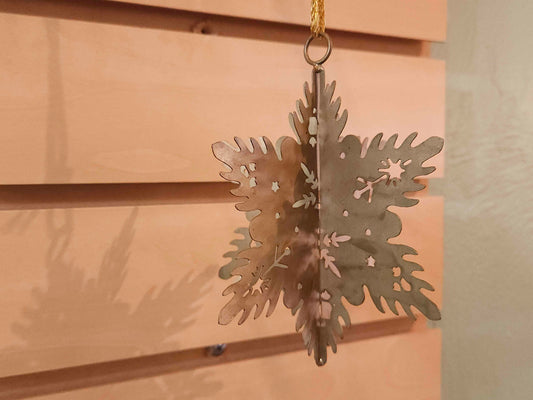 Distressed Gold Snowflake Ornament