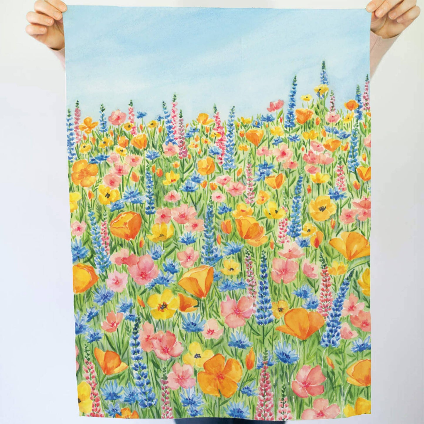 Spring Colors Tea Towel | Wildflower Meadow Kitchen Towel