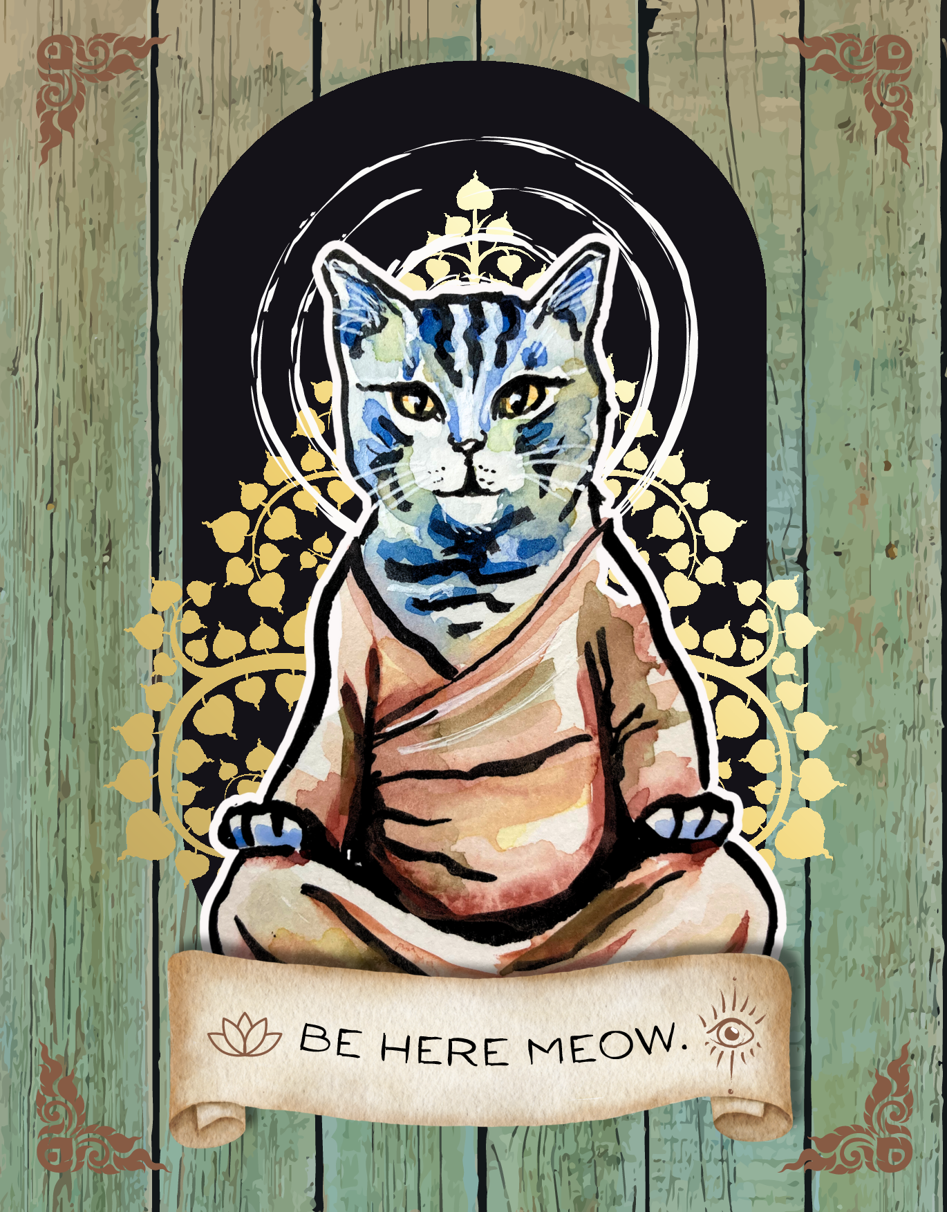 "Be Here Meow", Blank Card