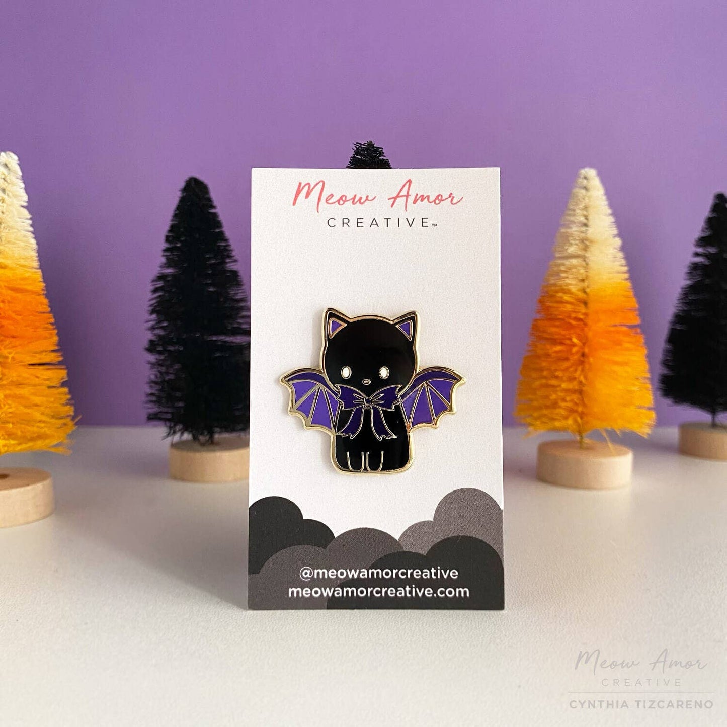 Bat Cat Enamel Pin