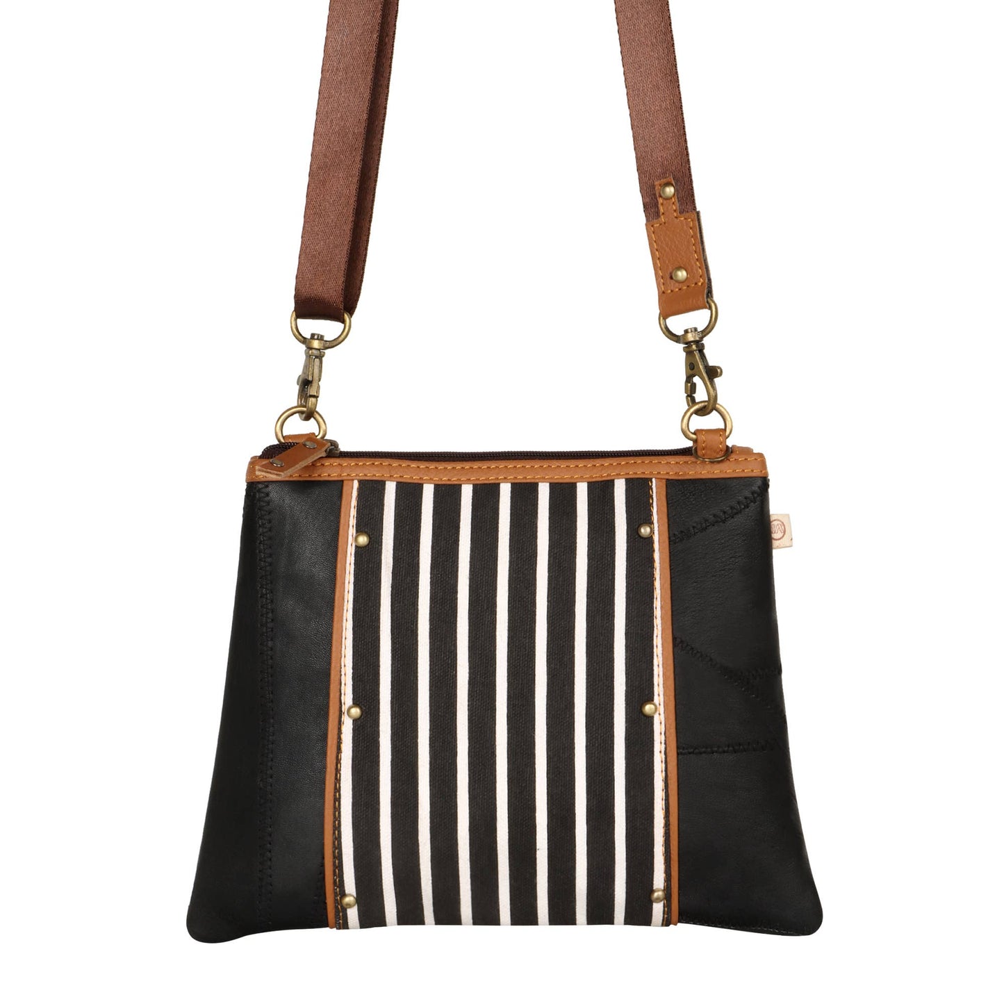 Angled Crossbody Bag - Striped