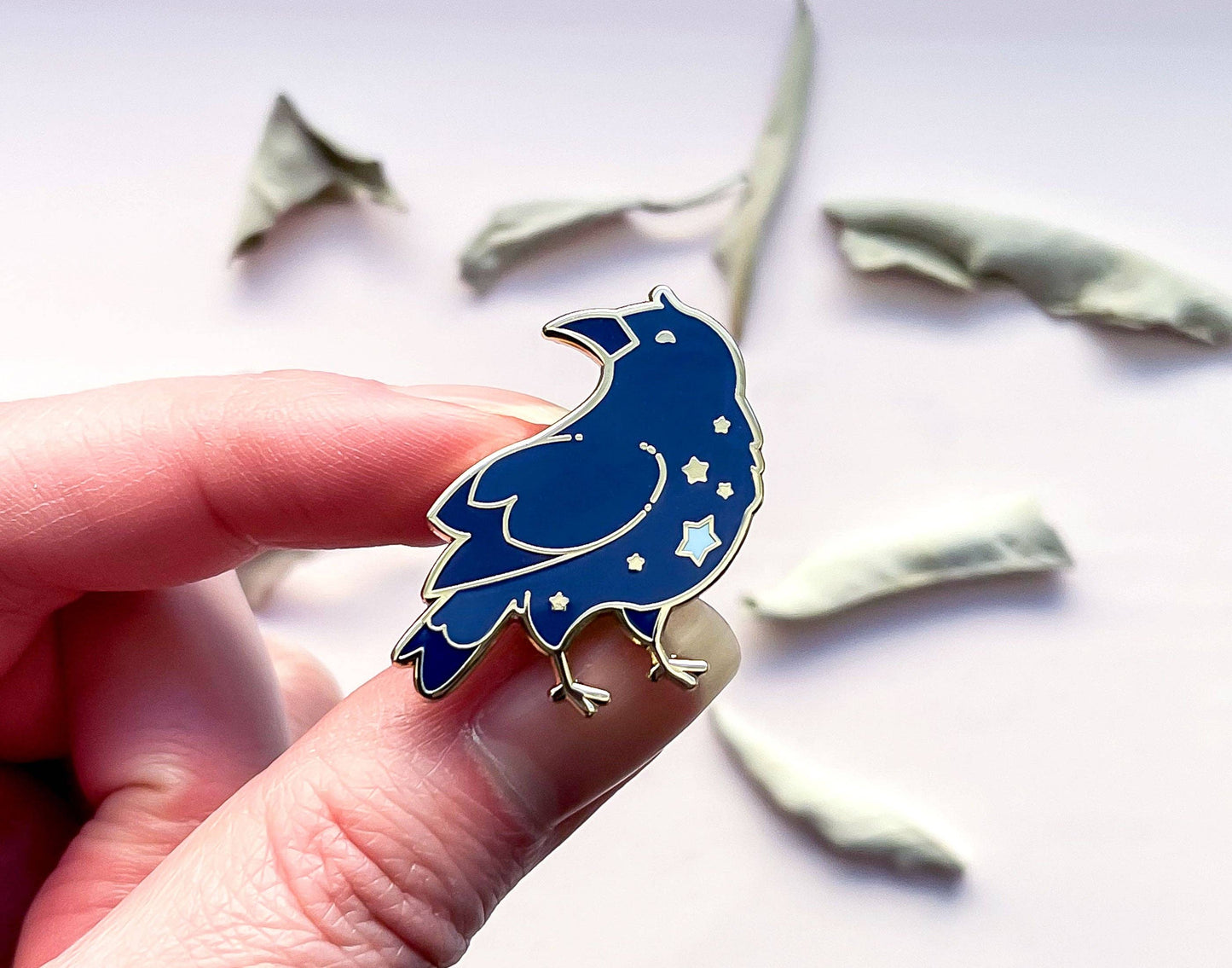 Celestial Star Crow Enamel Pin