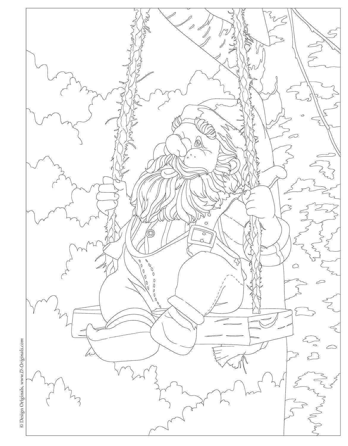 Garden Gnomes Coloring Book - 32 Charming Designs