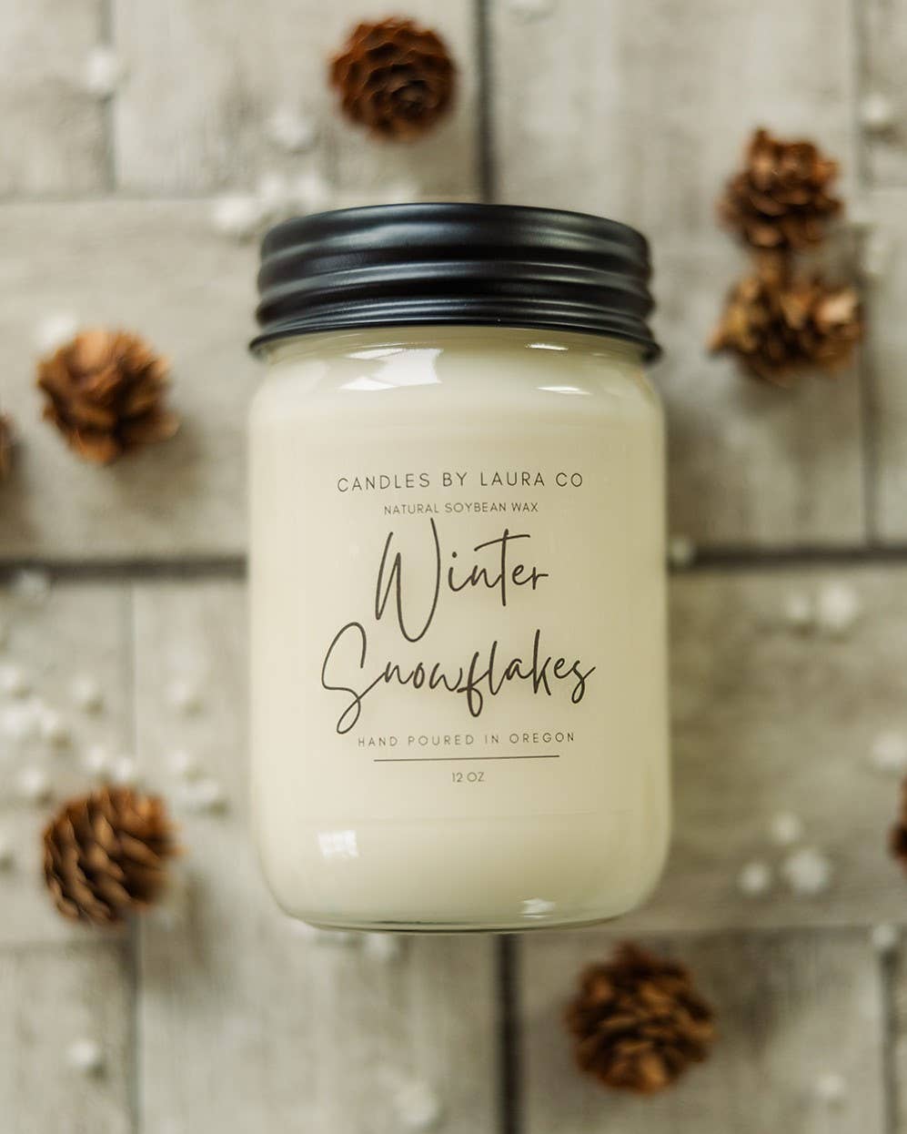 Winter Snowflakes Soy Jar Candle