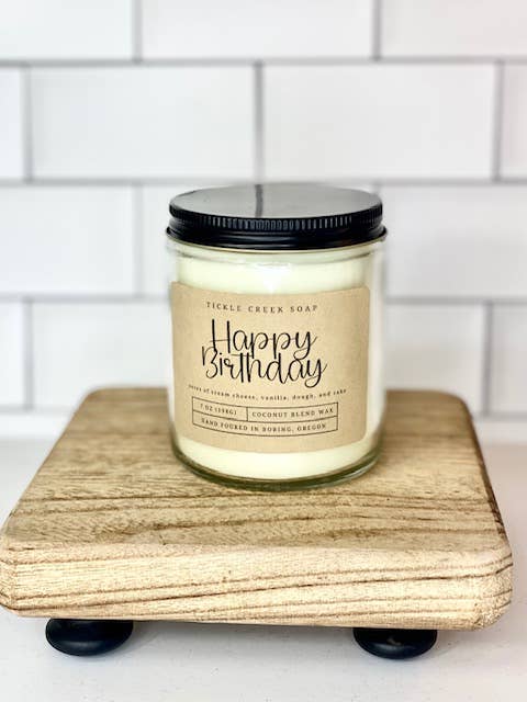 Happy Birthday 7 oz. Clear Glass Jar Candle