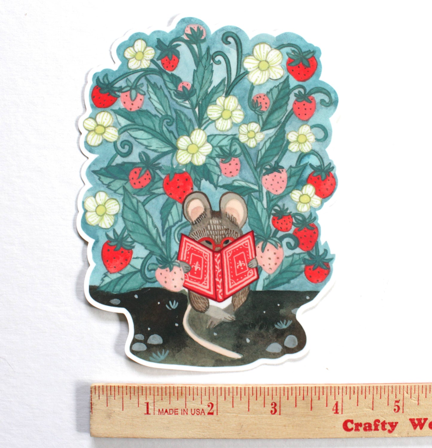 Bookworm Mouse Sticker