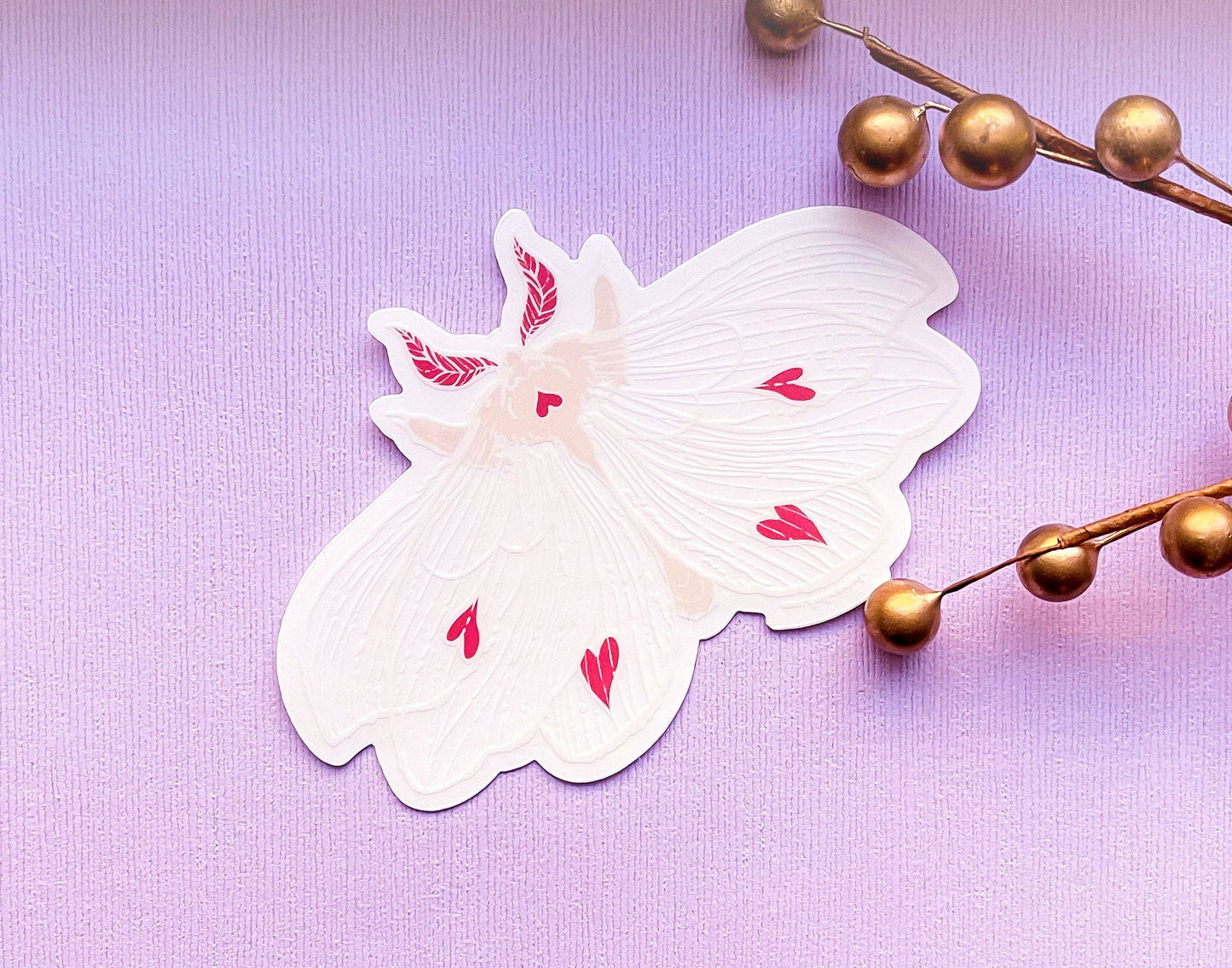 Transparent Ghost Heart Moth Sticker