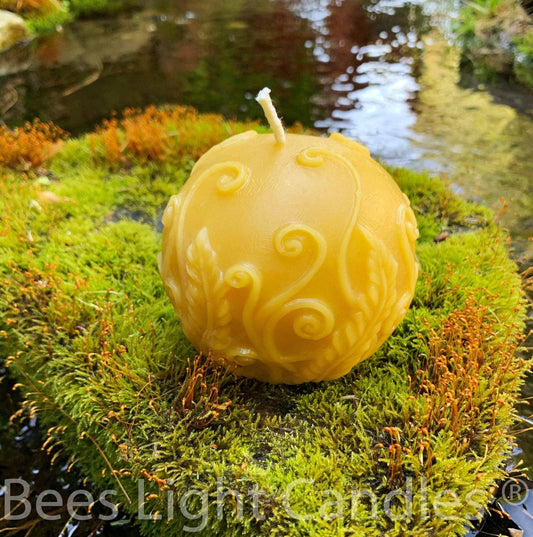 Fern Ball Beeswax Candle