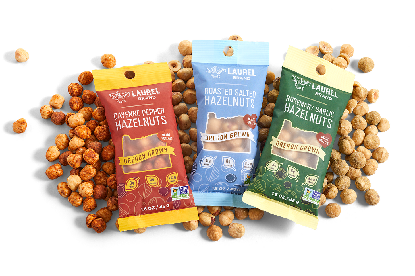 Hazelnut Kernels, Roasted And Salted, 1.6 oz pouch