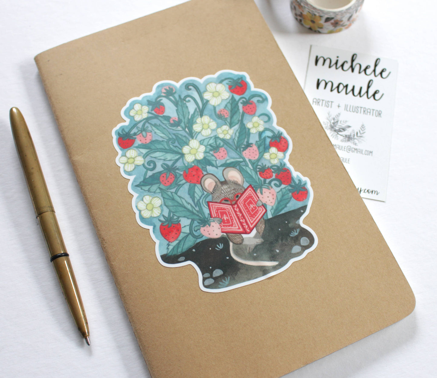 Bookworm Mouse Sticker