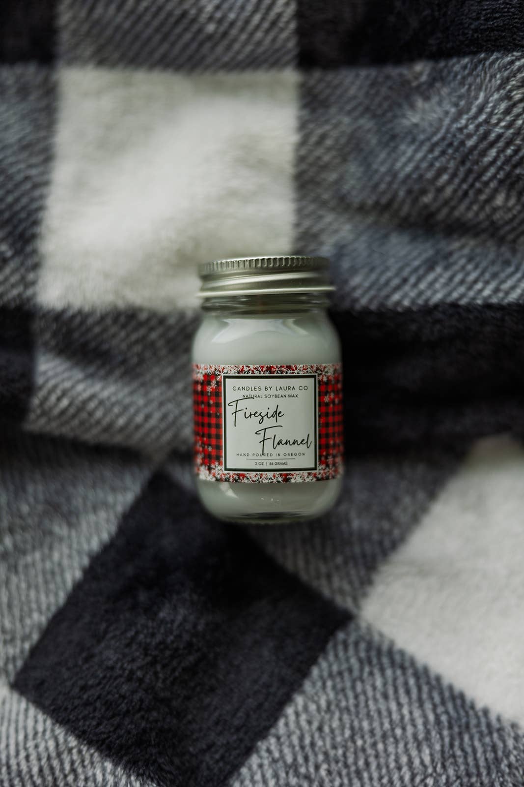 2 oz Fireside Flannel Mini Mason Jar Candle
