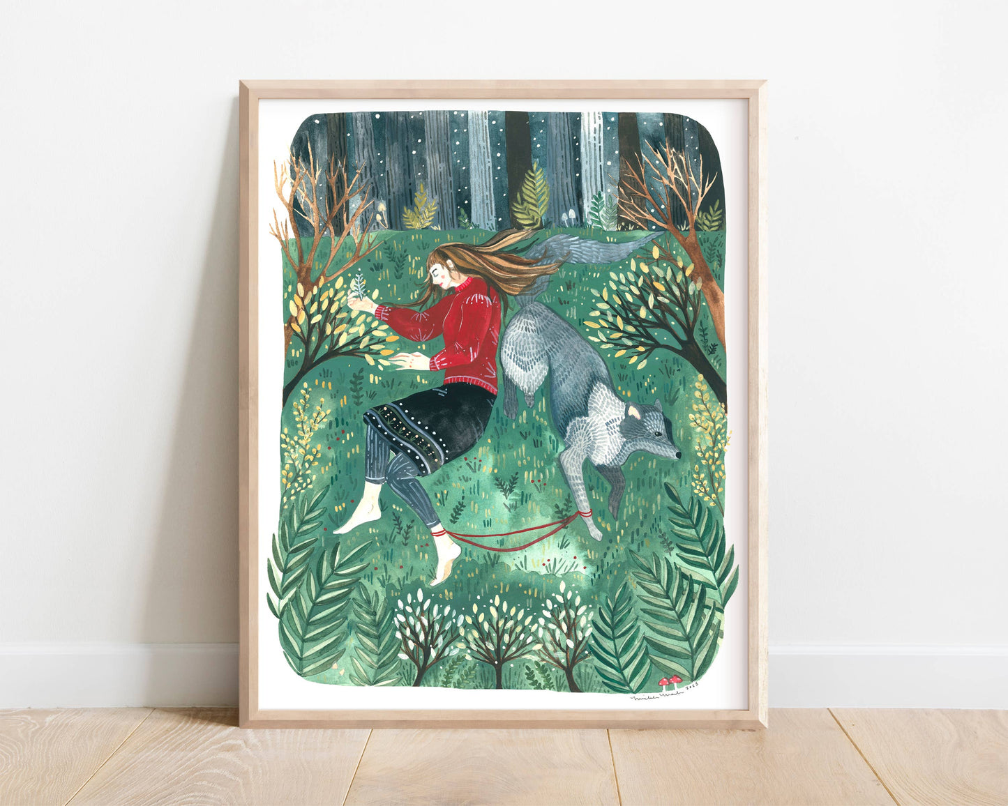 8x10 Print - Girl with Her Wolf