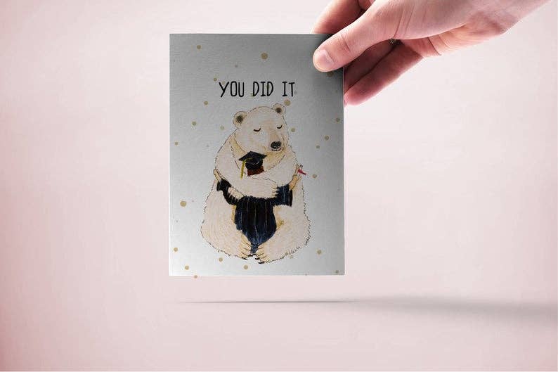 Polar Bear Grad - Graduation Card