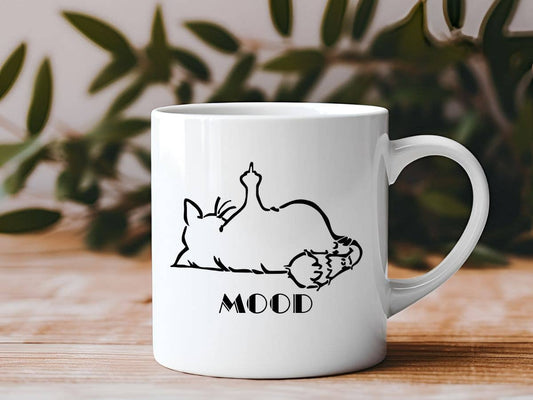 Mood Raccoon Middle Finger Funny  11 oz Coffee Mug