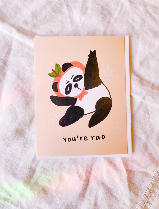You're Rad Greeting Card Cute Panda Encouragement Cards