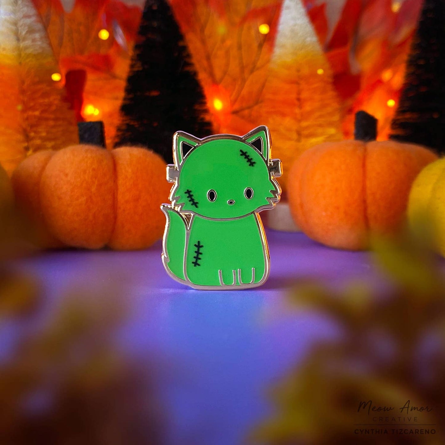 Frankenstein Kitty Enamel Pin