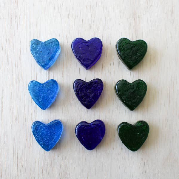 Recycled Glass Hearts
