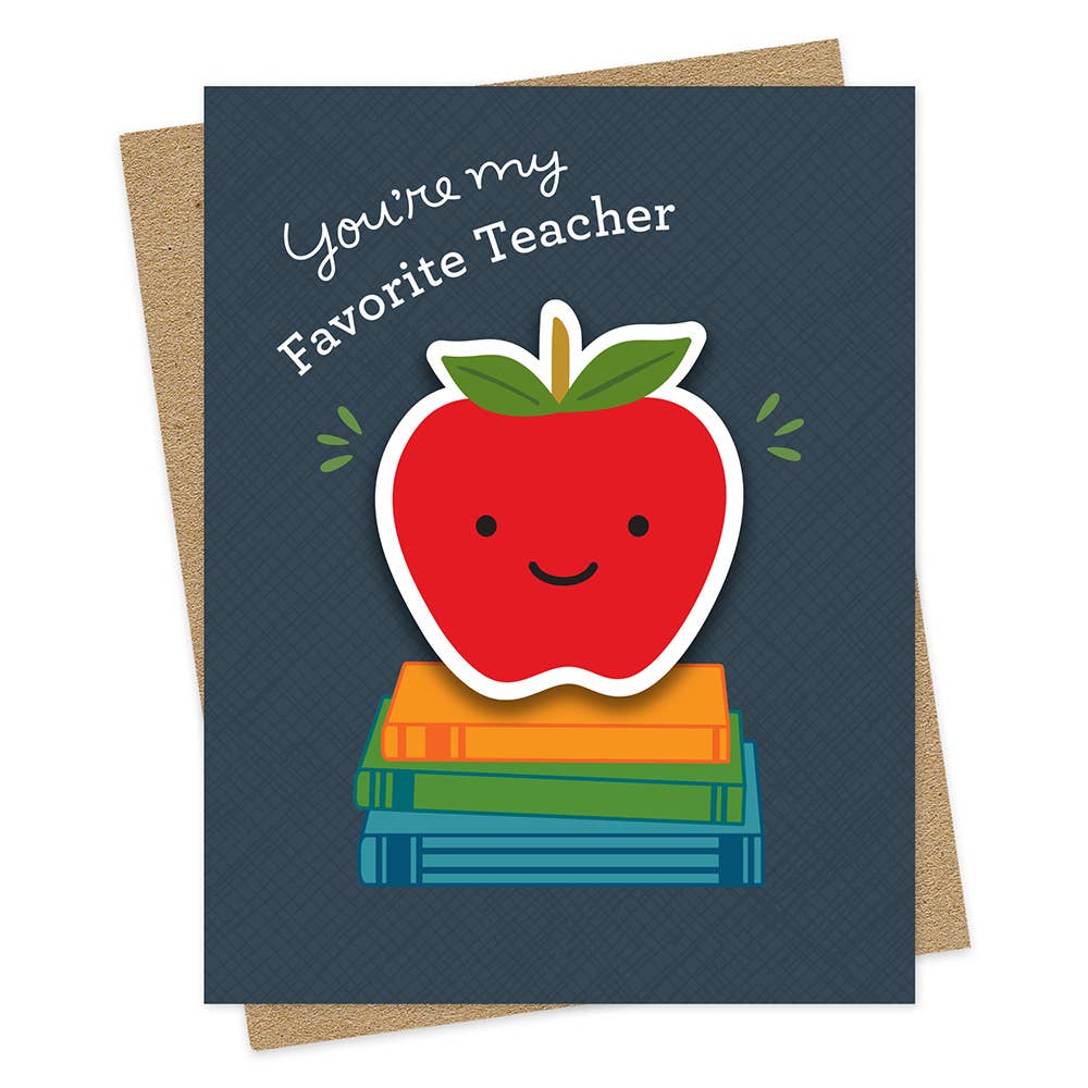 Teacher Apple Sticker Card -Teacher Appreciation Card & Gift
