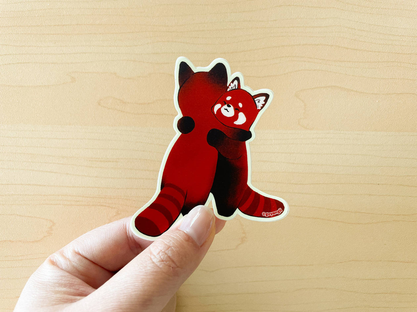 Hugging Red Pandas Sticker