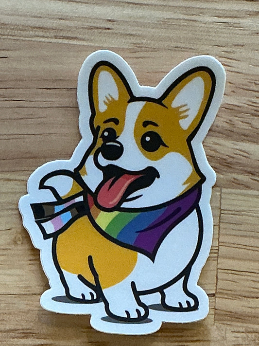 Pride Corgi Vinyl Sticker
