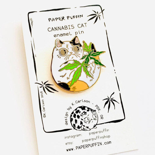 Cannabis Cat Enamel Pin