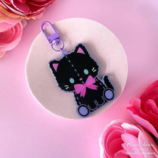 Black Cat Plushie Acrylic Charm