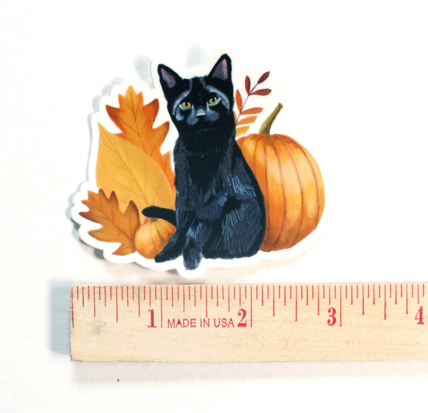 Cat and Pumpkins Sticker
