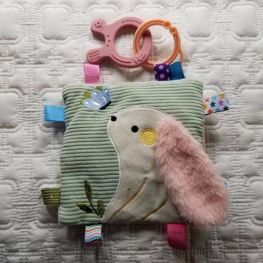 Organic Bunny Rattle Teether Sensory Toy