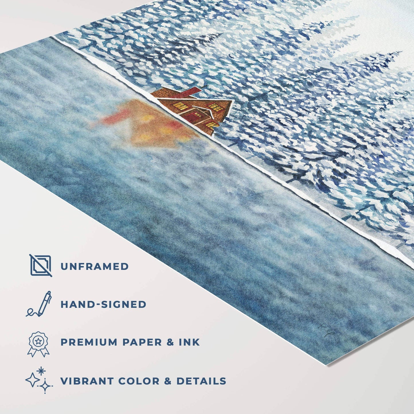 Winter Art Print | Snowy A-Frame