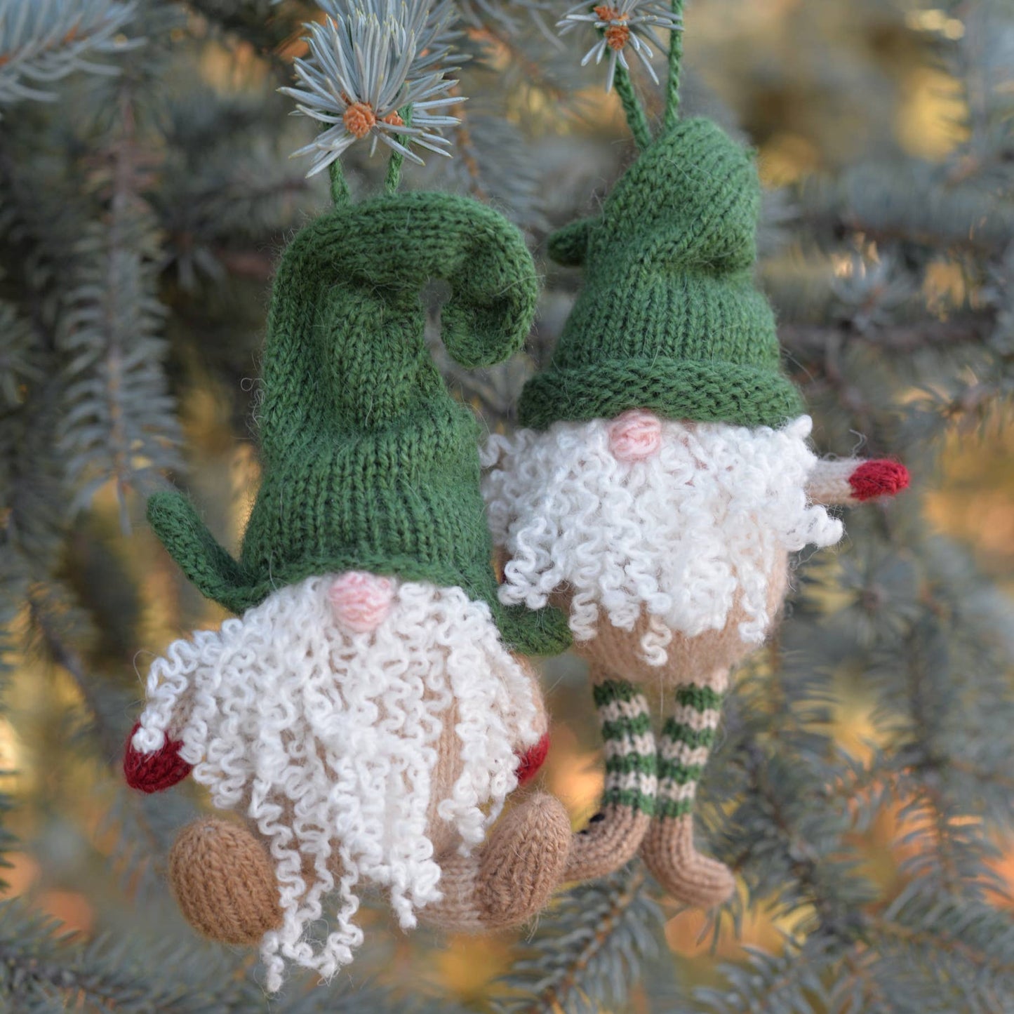 Handmade Knit Gnome Holiday Ornament - Fair Trade