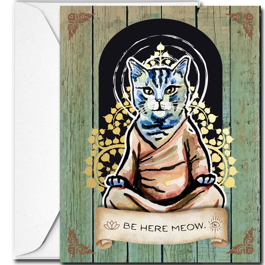 "Be Here Meow", Blank Card