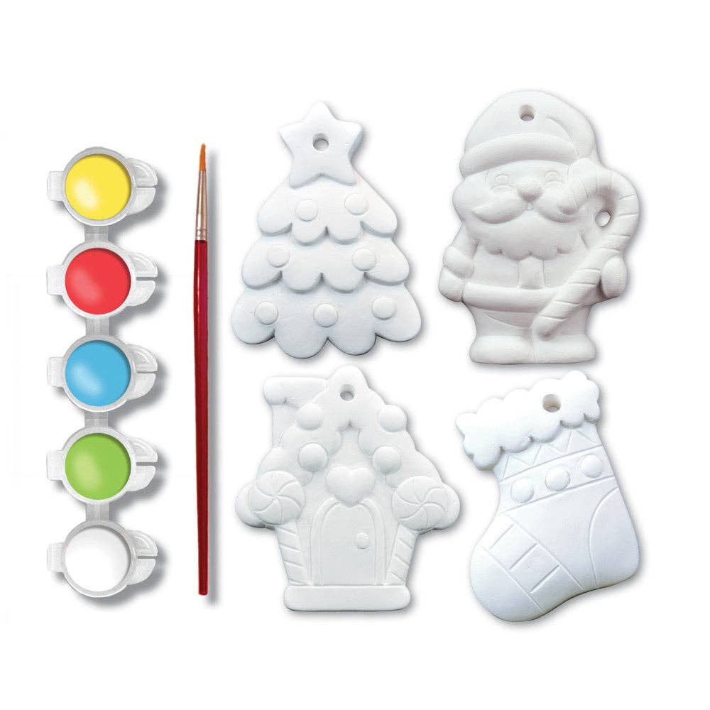 Holiday Ornaments - 4-Pack Plaster Paint Kit