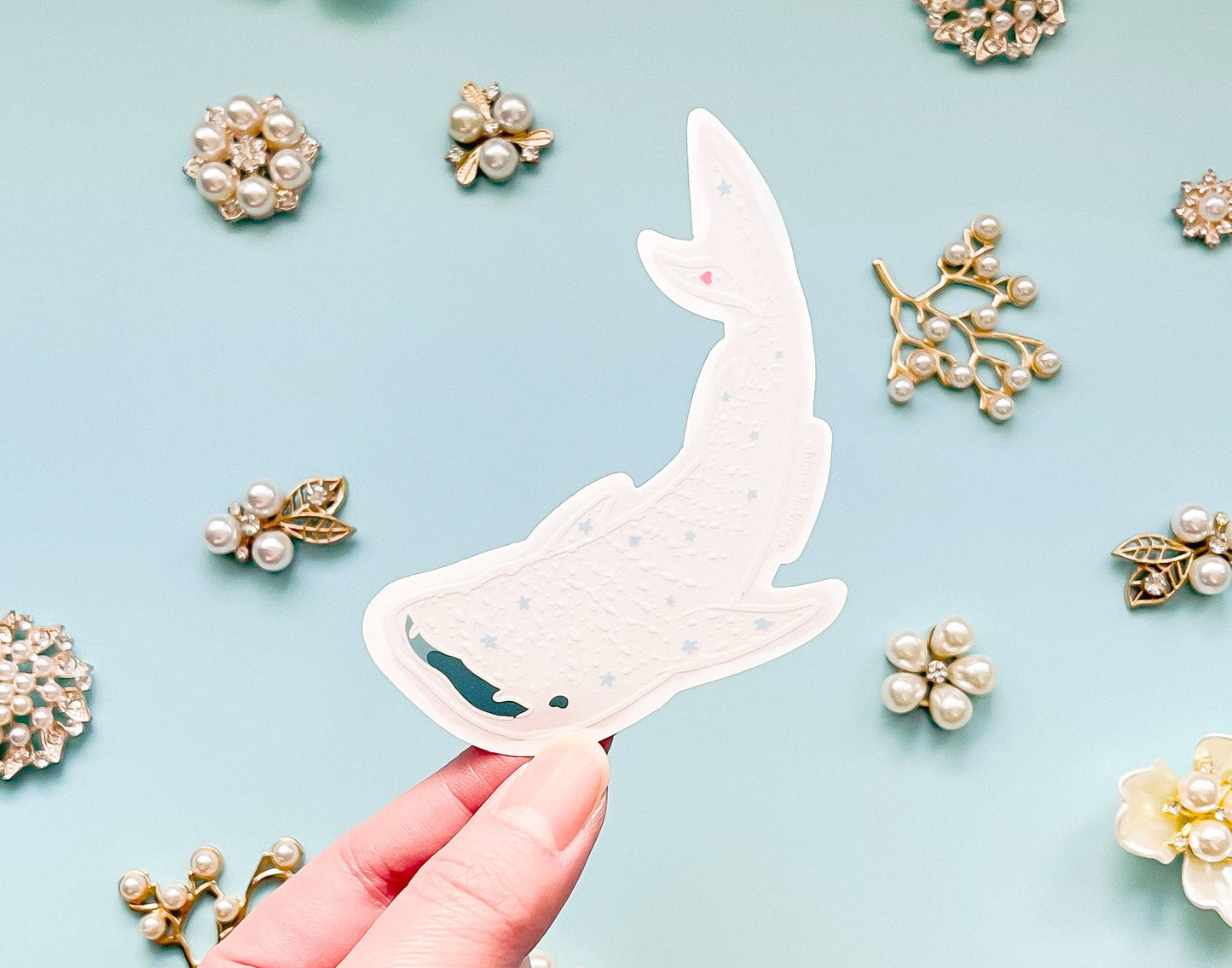 Transparent Starry Whale Shark Sticker