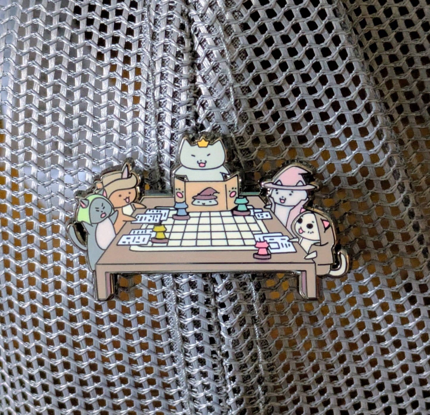 Cats Playing Tabletop RPG Enamel Pin