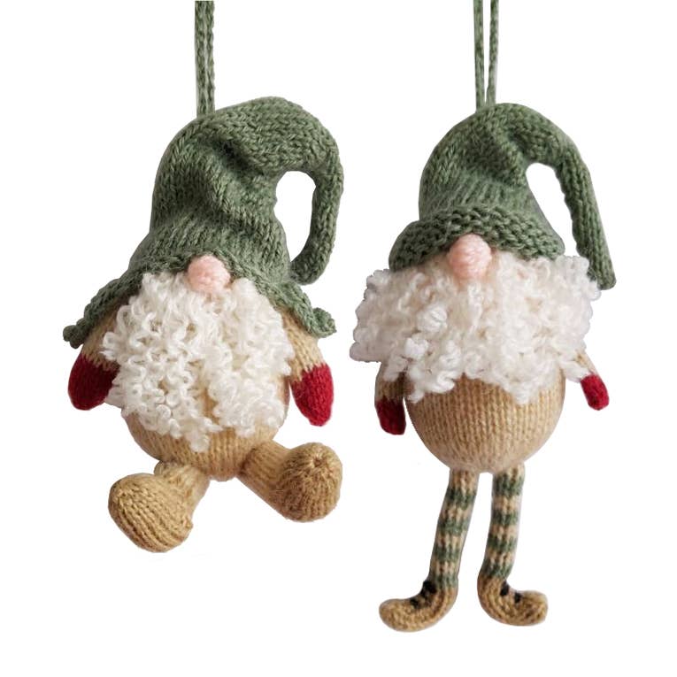 Handmade Knit Gnome Holiday Ornament - Fair Trade