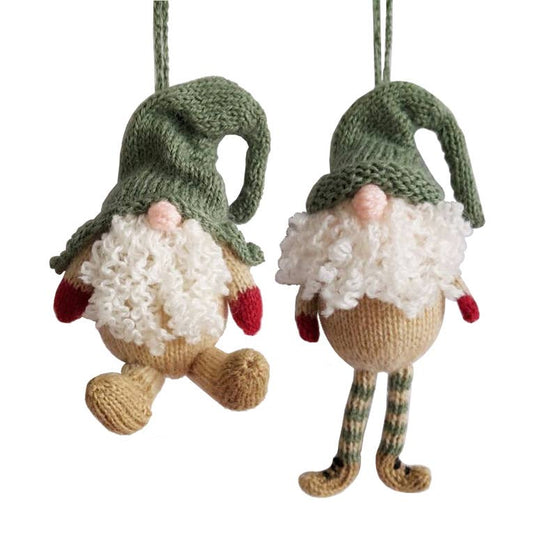 Handmade Knit Gnome Holiday Ornament - Fair Trade