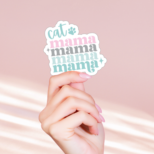 Cat Mama Holographic Sticker
