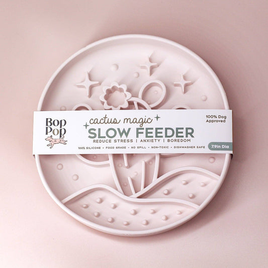 Boho Beige Cactus Magic Slow Feeder + Activity Bowl