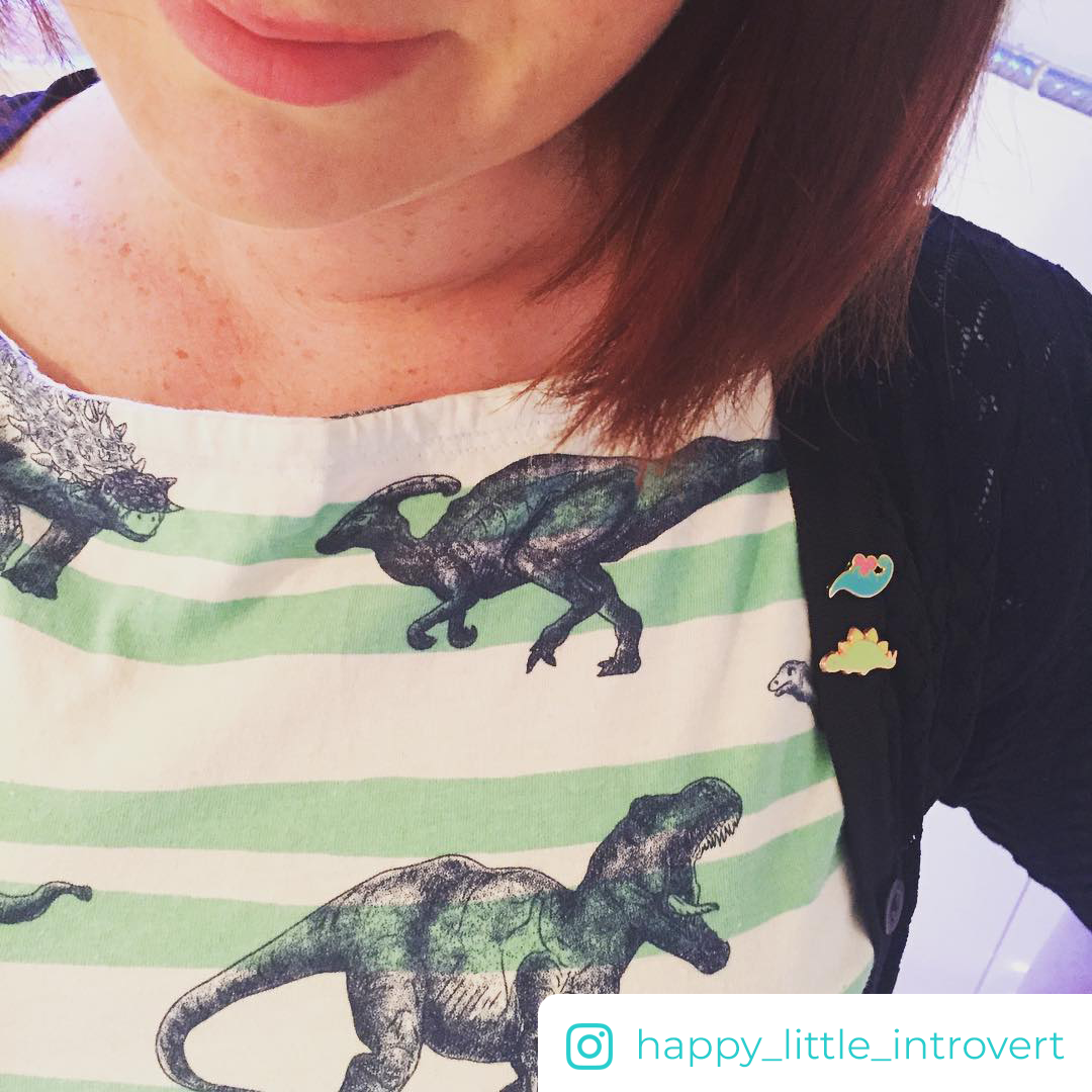 Sleepy Stegosaurus Pin