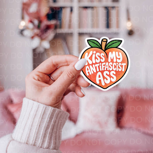 Anti Fascist Peach Sticker