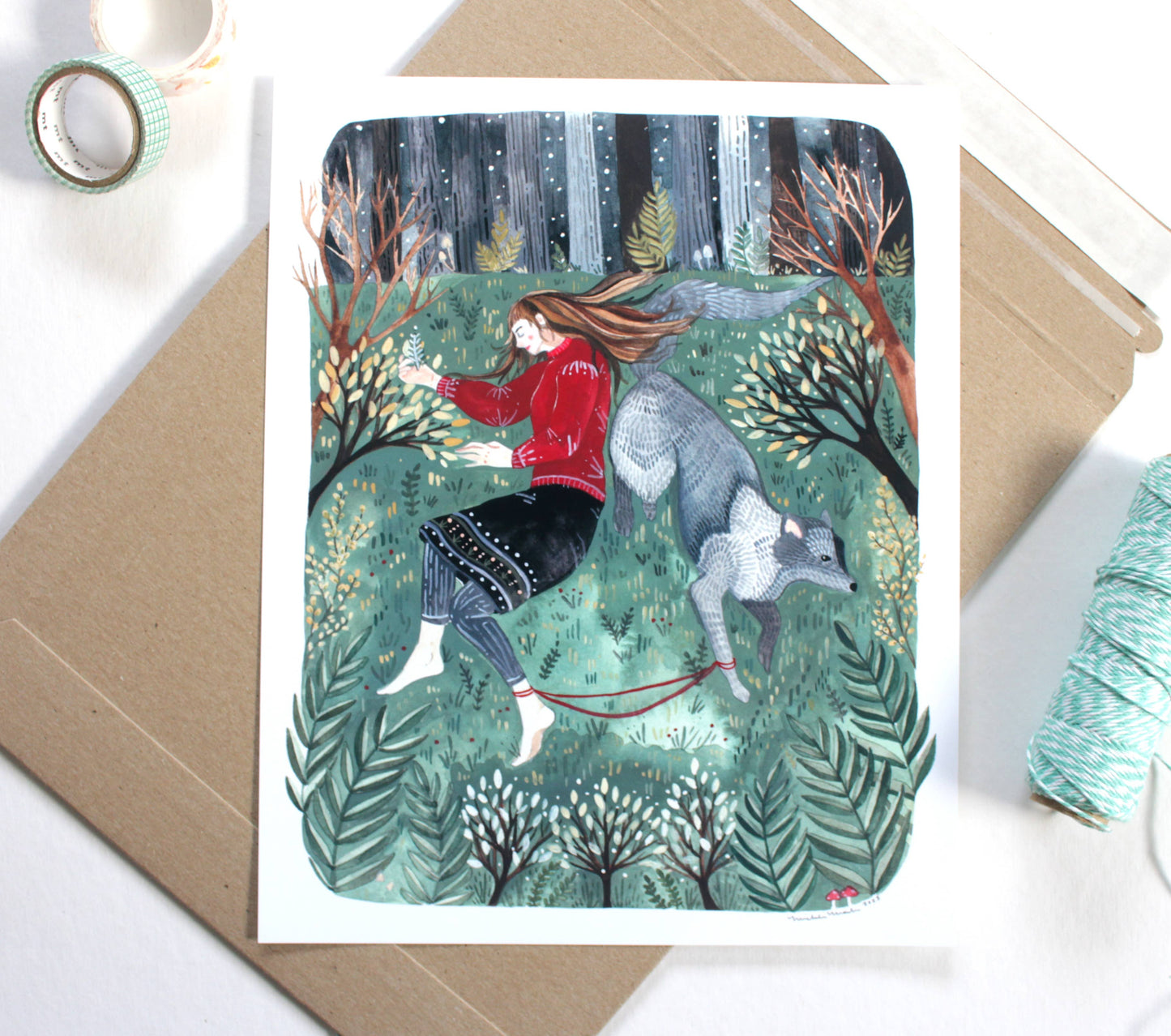 8x10 Print - Girl with Her Wolf