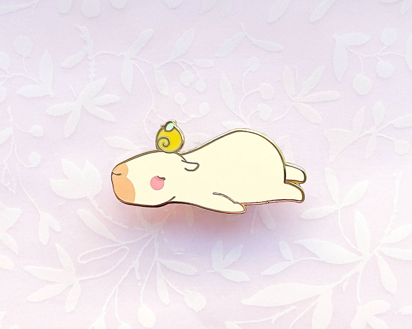 Curly the Capybara Lying Down Enamel Pin