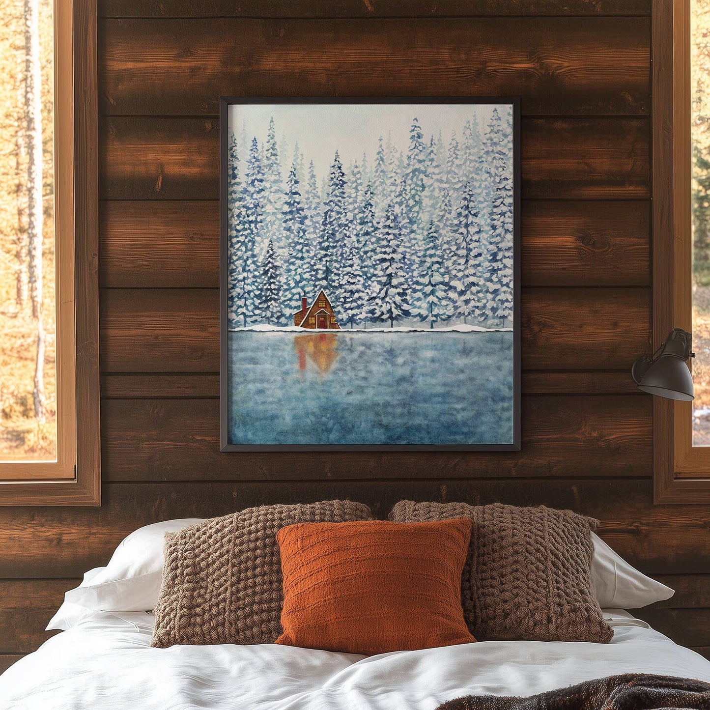 Winter Art Print | Snowy A-Frame