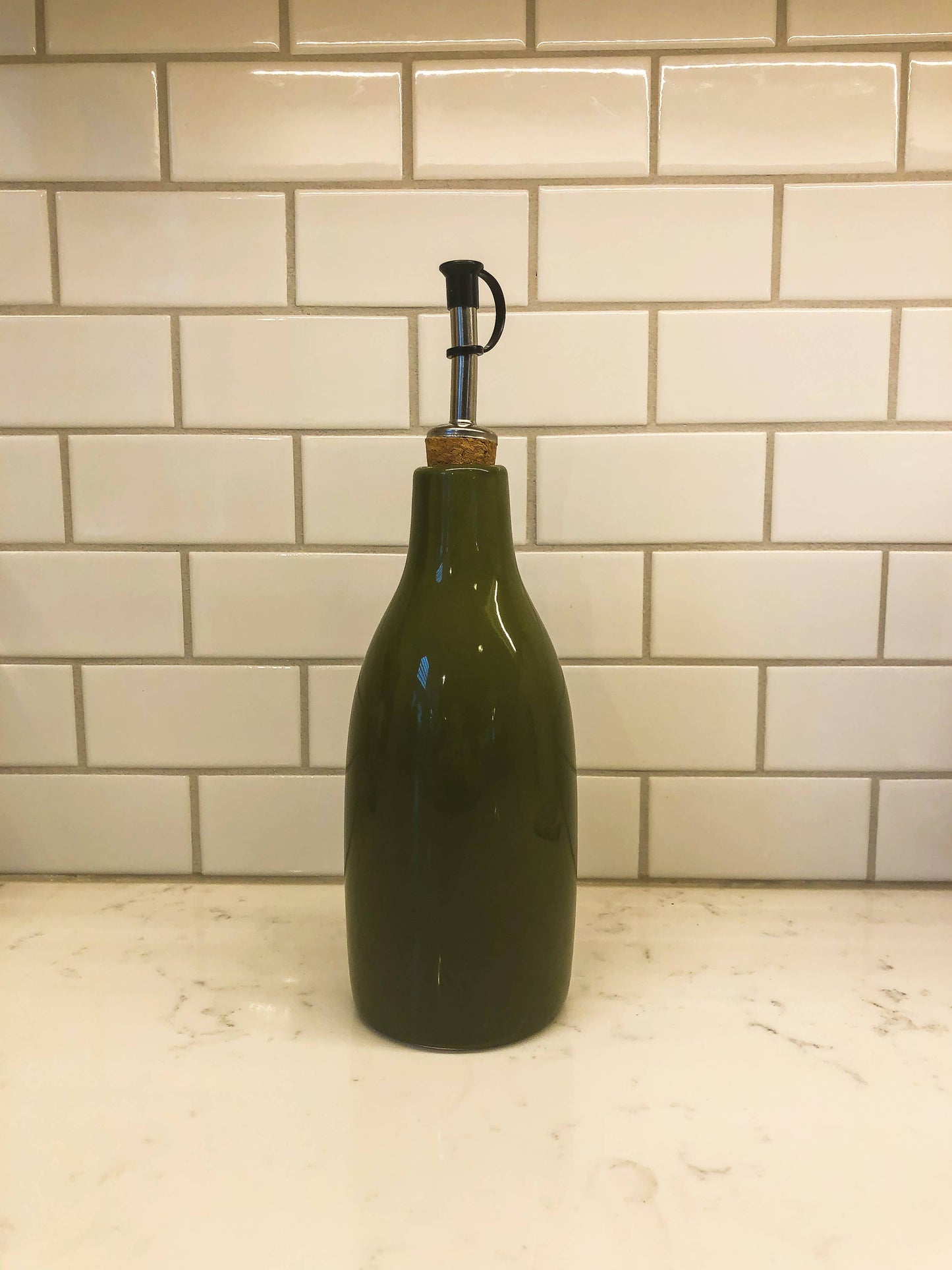 Oil & Vinegar Cruet - Olive Green
