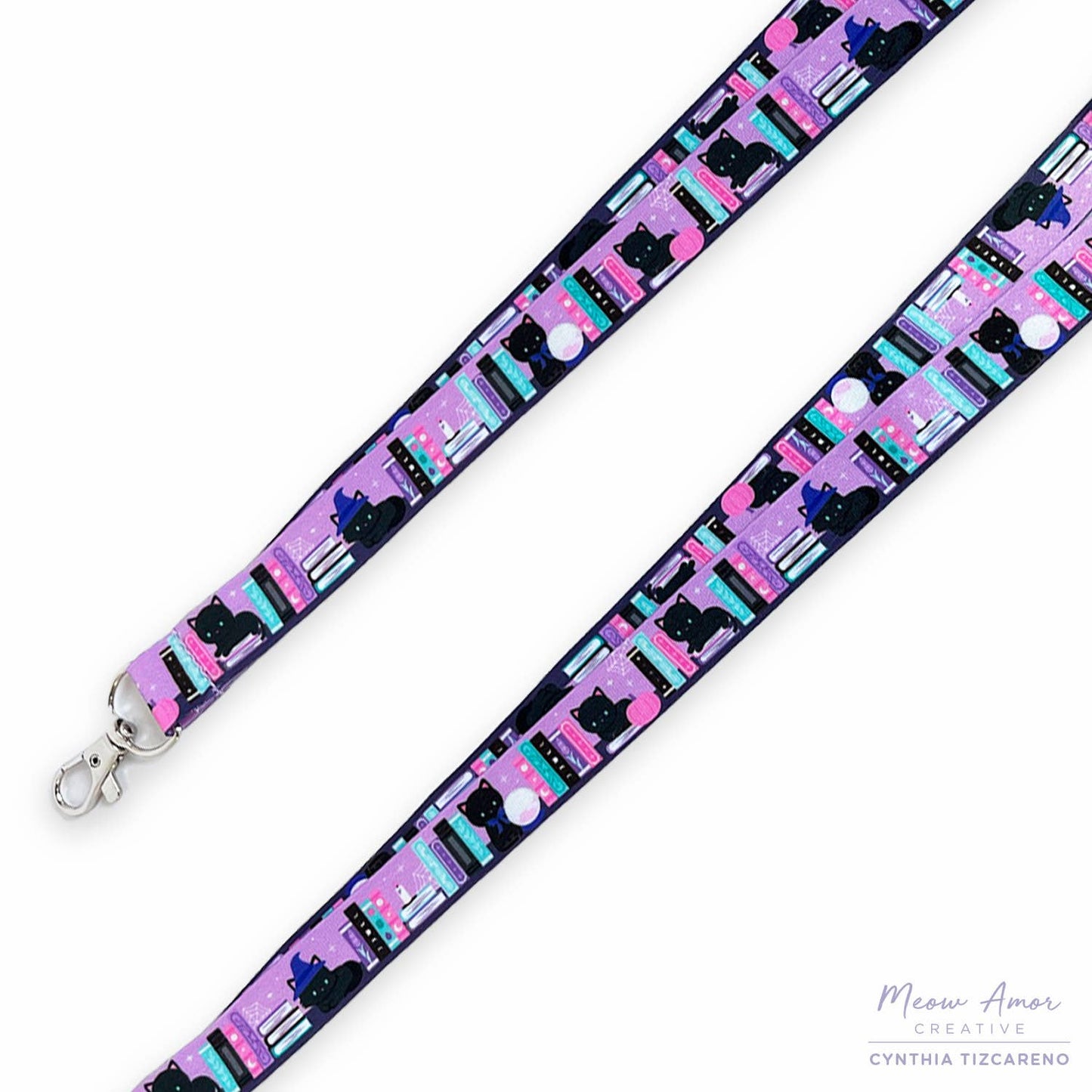 Witchy Books Cats Lanyard