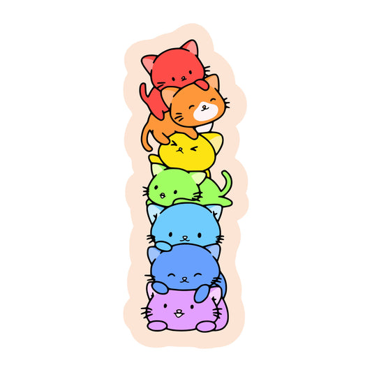 Rainbow Pride Kitty Tower Sticker