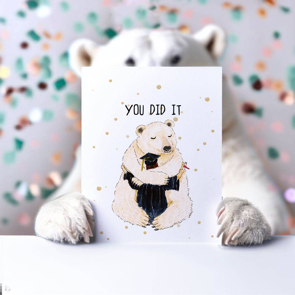 Polar Bear Grad - Graduation Card
