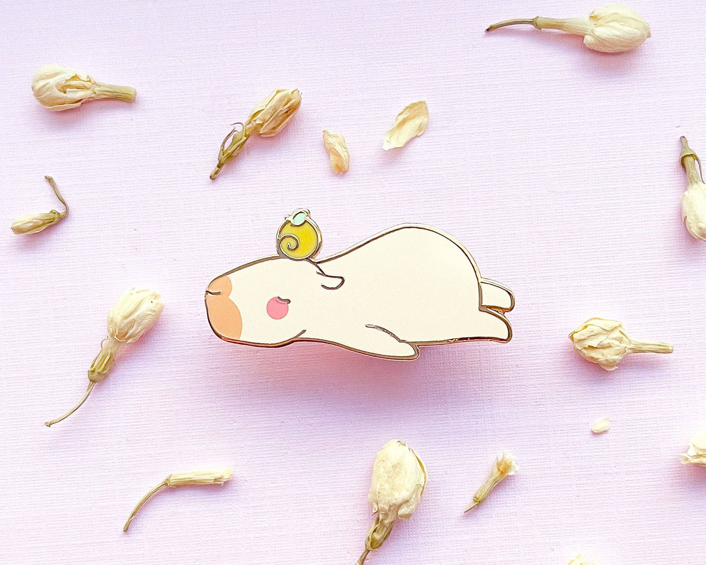 Curly the Capybara Lying Down Enamel Pin