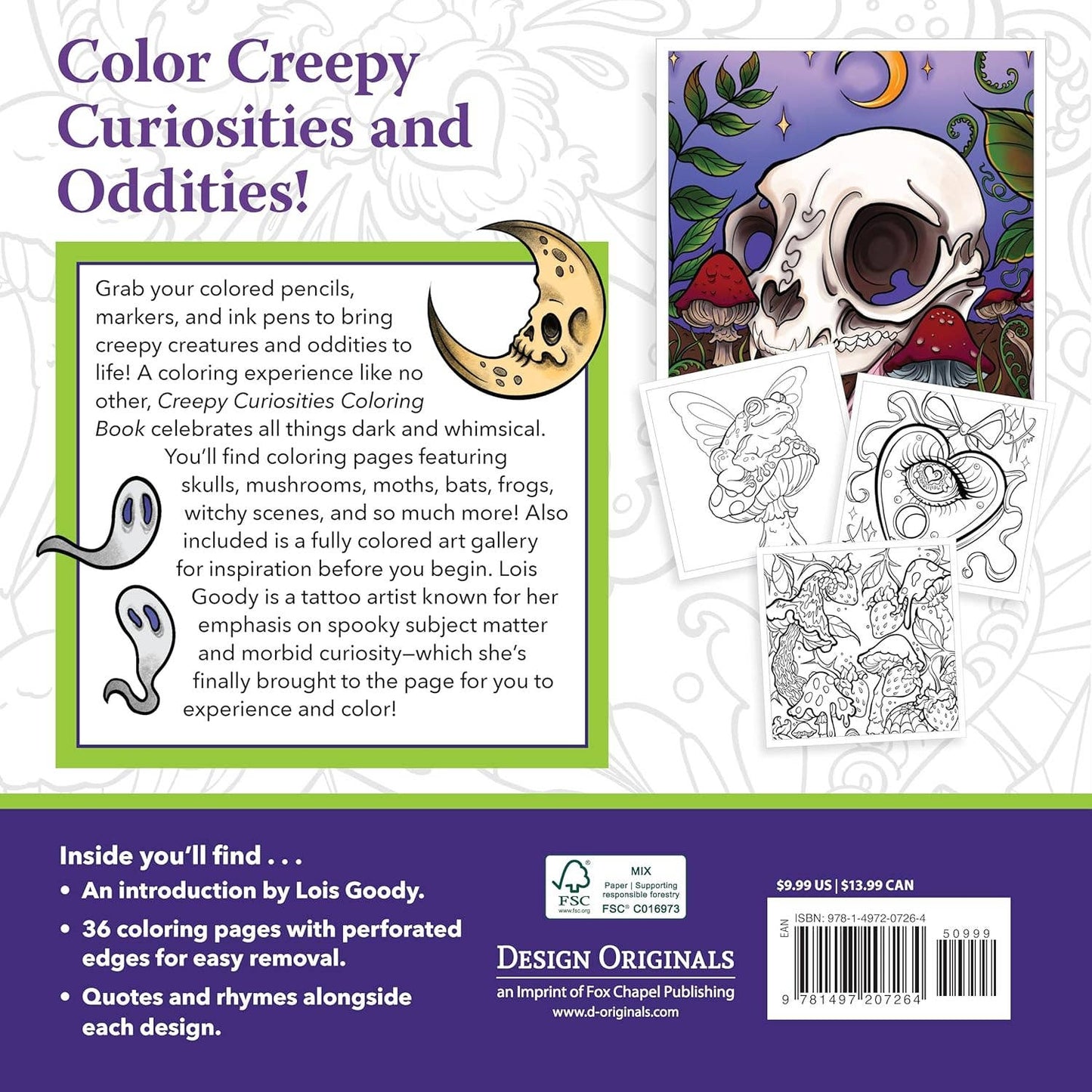 Creepy Curiosities Coloring Book - Eerie Designs to Delight!