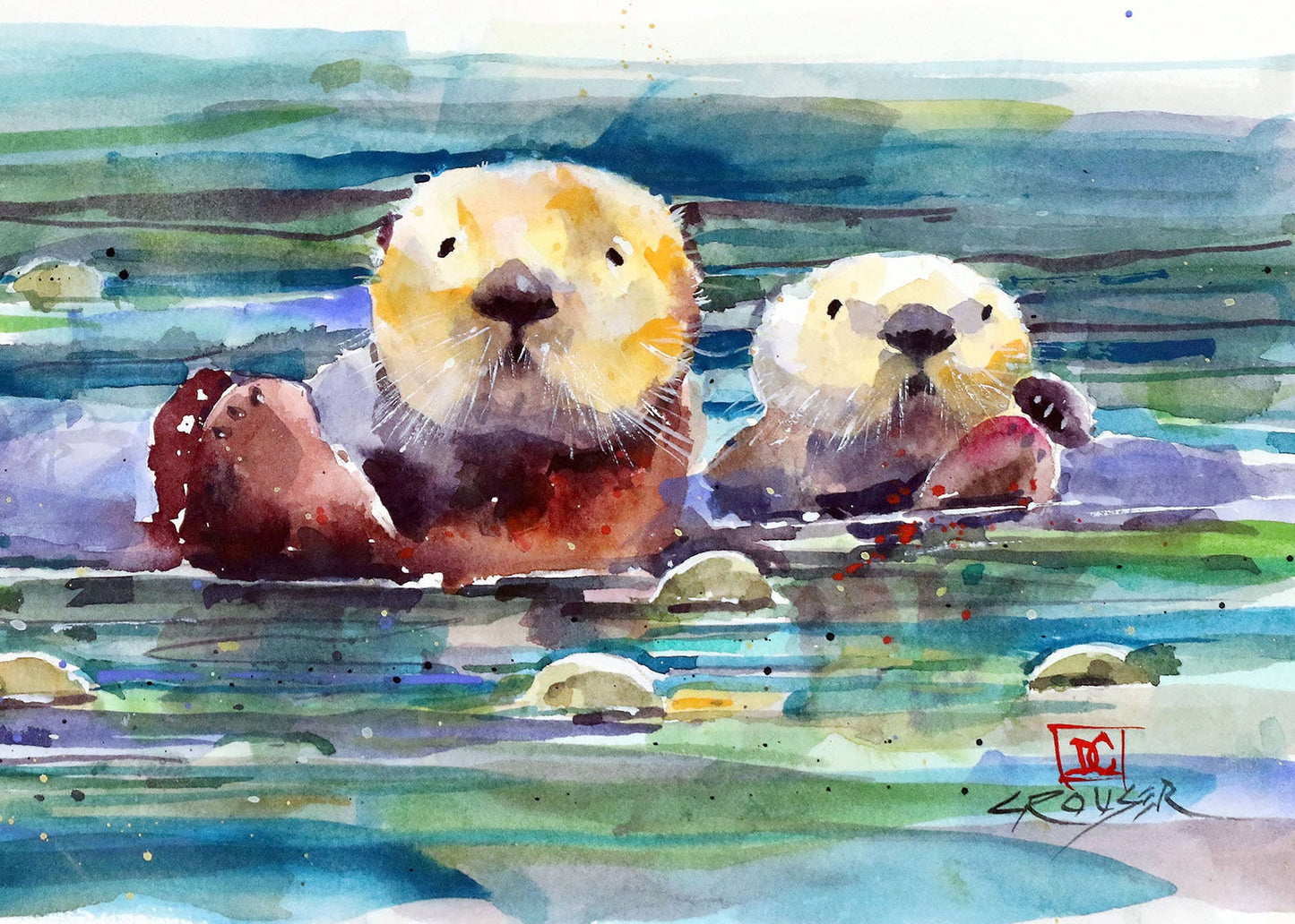 Otter Pair 5x7" Greeting Card
